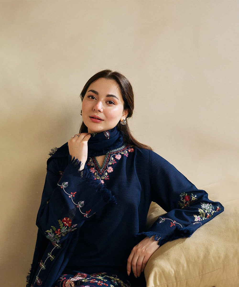 COCO by Zarashah Jhan Premium Dhanak – 3 PC Embroidered Unstitched Winter Suit