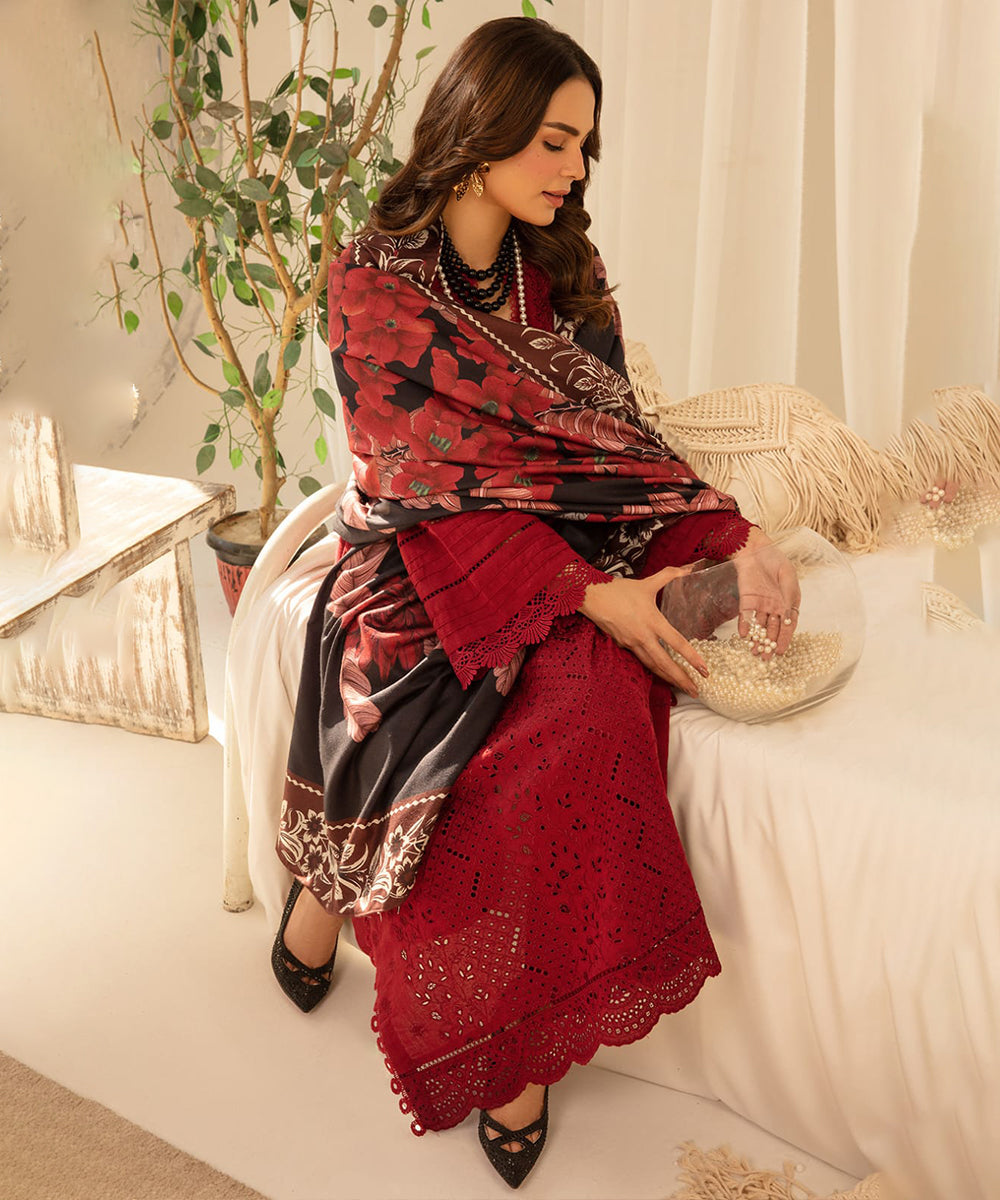 DeCLARE Premium Dhanak – 3 PC Heavy Boring Embroidered Unstitched Winter Suit