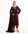 STITCHED EMBROIDERED VELVET SHIRT DUPATTA