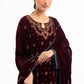 STITCHED EMBROIDERED VELVET SHIRT DUPATTA