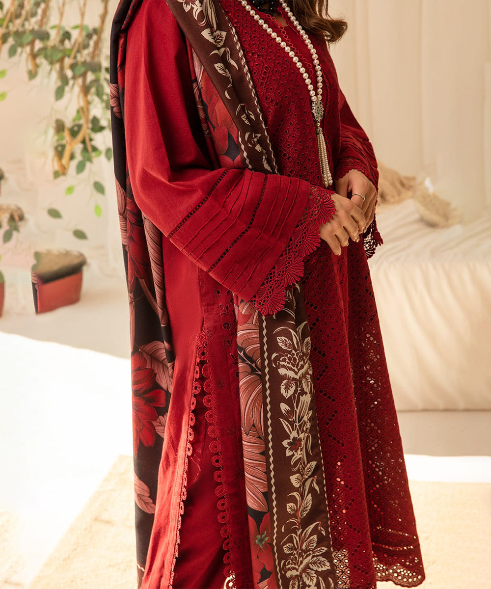 DeCLARE Premium Dhanak – 3 PC Heavy Boring Embroidered Unstitched Winter Suit