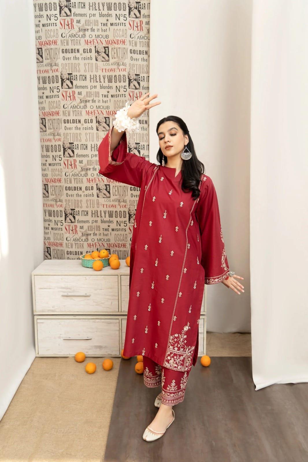 URGE Premium Air-Jet Dhanak – 3 PC Heavy Embroidered Unstitched Winter Suit