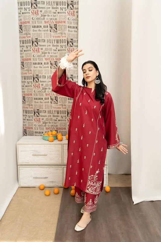 URGE Premium Air-Jet Dhanak – 3 PC Heavy Embroidered Unstitched Winter Suit