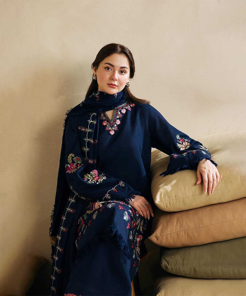 COCO by Zarashah Jhan Premium Dhanak – 3 PC Embroidered Unstitched Winter Suit