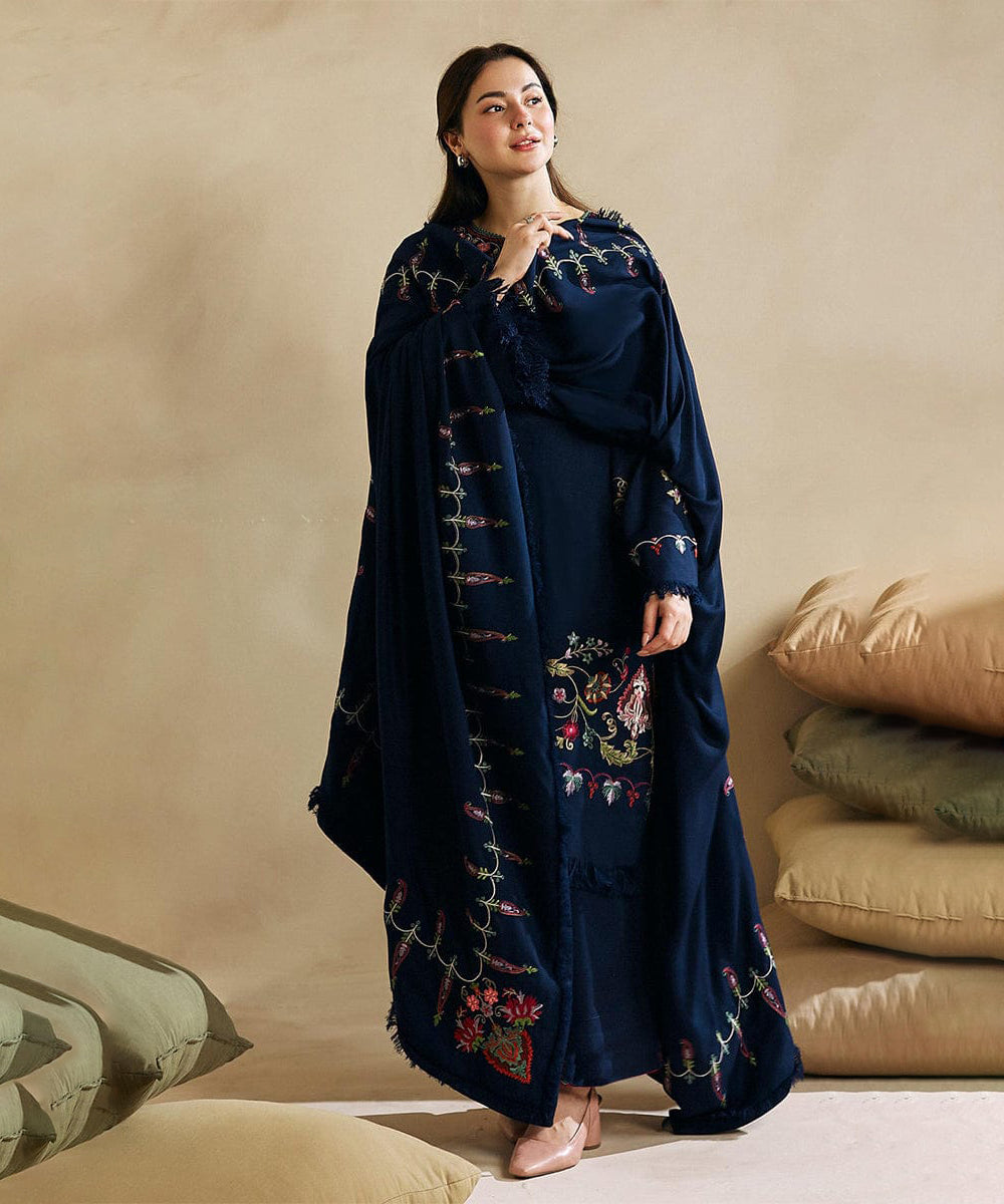 COCO by Zarashah Jhan Premium Dhanak – 3 PC Embroidered Unstitched Winter Suit