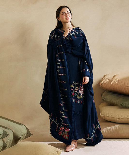 COCO by Zarashah Jhan Premium Dhanak – 3 PC Embroidered Unstitched Winter Suit