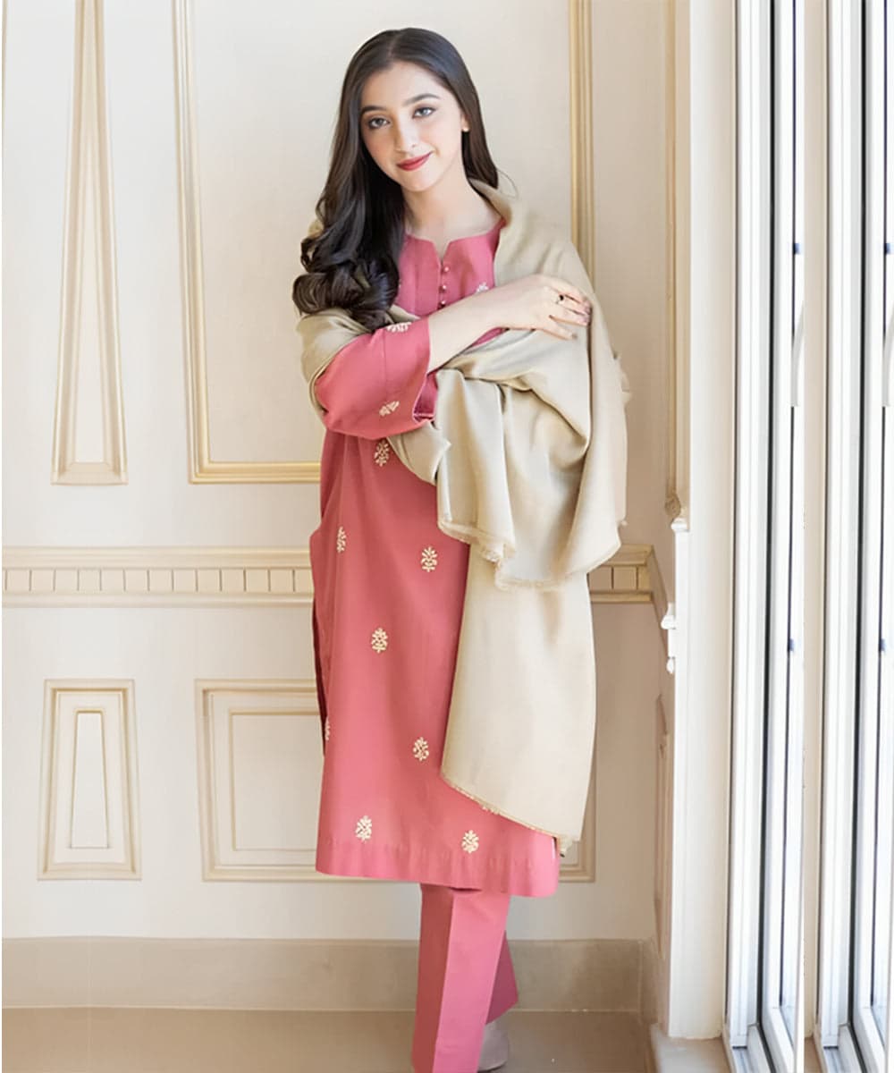 AYSLIN Premium Air-Jet Dhanak – 3 PC Heavy Embroidered Unstitched Winter Suit