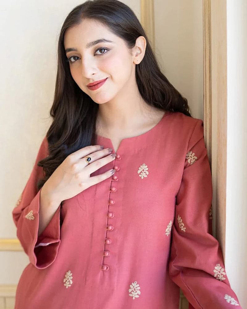 AYSLIN Premium Air-Jet Dhanak – 3 PC Heavy Embroidered Unstitched Winter Suit