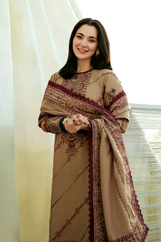 BAROQUE Premium Dhanak – 3 PC Heavy Embroidered Unstitched Winter Suit