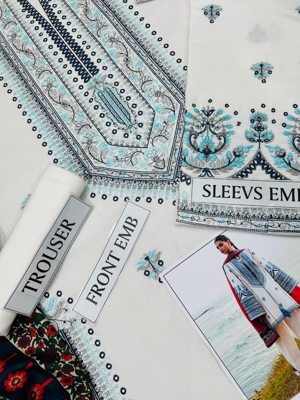 LAAM Premium Air-Jet Dhanak – 3 PC Heavy Embroidered Unstitched Winter Suit