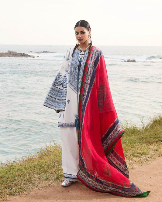 LAAM Premium Air-Jet Dhanak – 3 PC Heavy Embroidered Unstitched Winter Suit