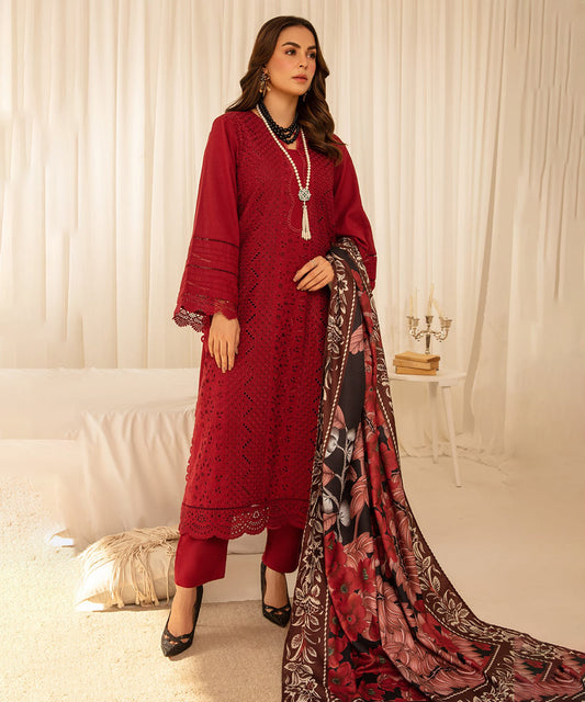 DeCLARE Premium Dhanak – 3 PC Heavy Boring Embroidered Unstitched Winter Suit