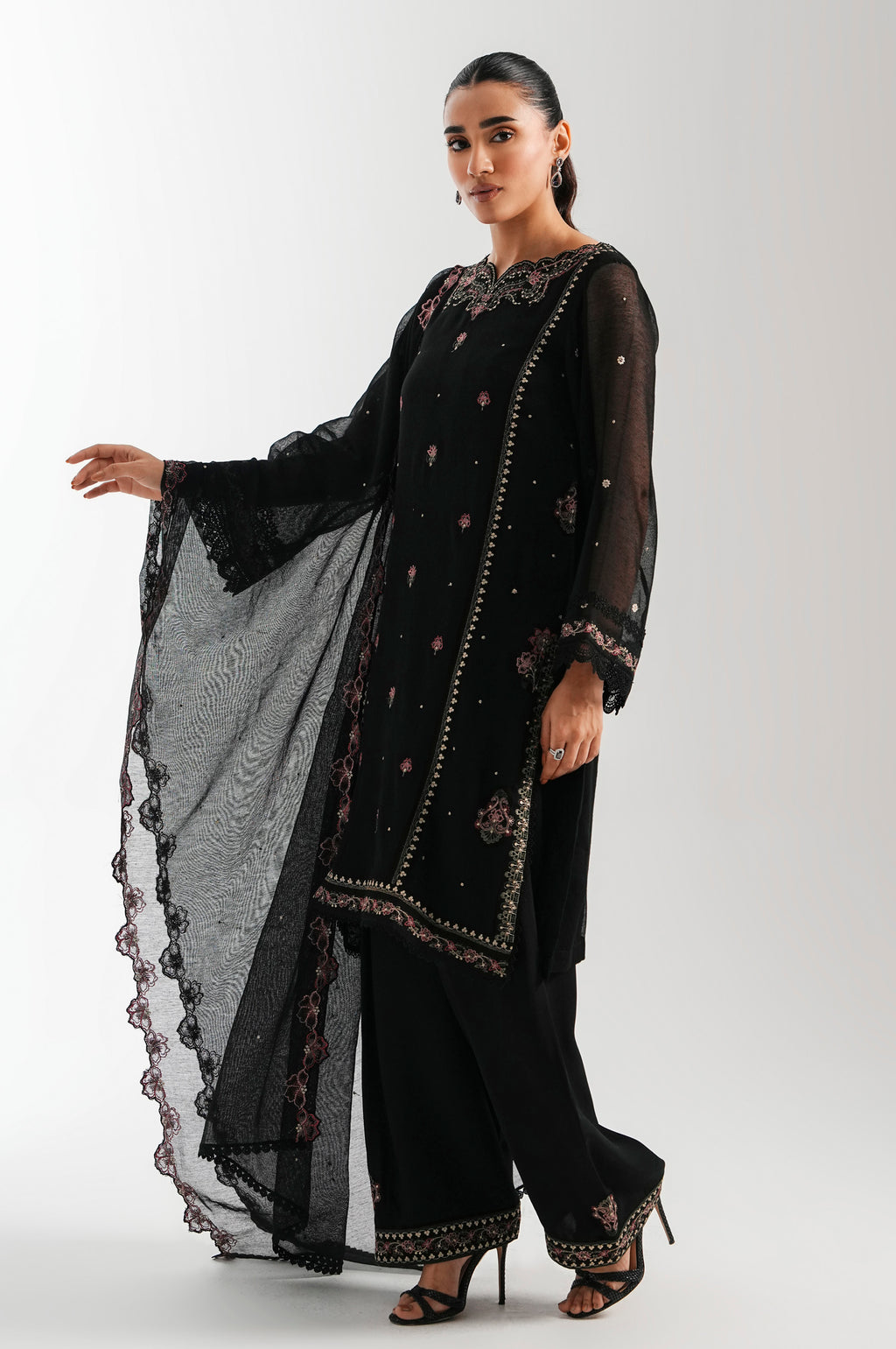 UNSTITCHED EMBROIDERED SUIT