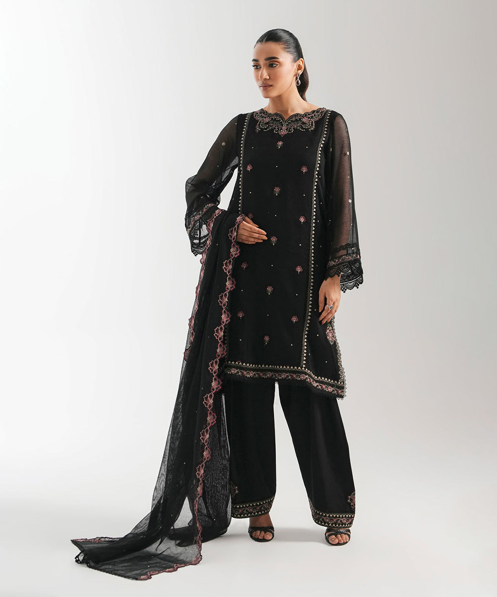 UNSTITCHED EMBROIDERED SUIT