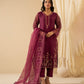 STITCHED EMBROIDERED KHADDI NET SUIT