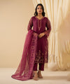 STITCHED EMBROIDERED KHADDI NET SUIT
