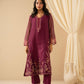 STITCHED EMBROIDERED KHADDI NET SUIT