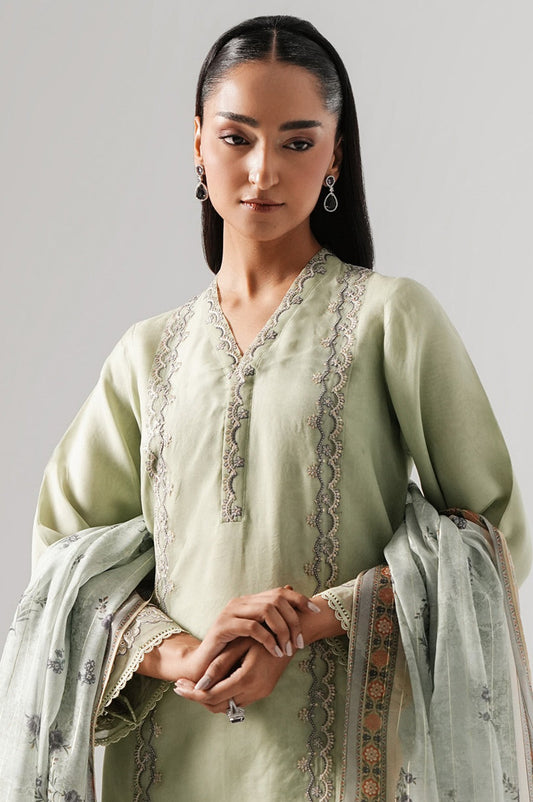 STITCHED EMBROIDERED ORGANZA SUIT