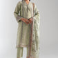 STITCHED EMBROIDERED ORGANZA SUIT